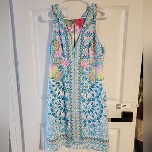 Lilly Pulitzer Vibrant Blue and Pink Mini Dress